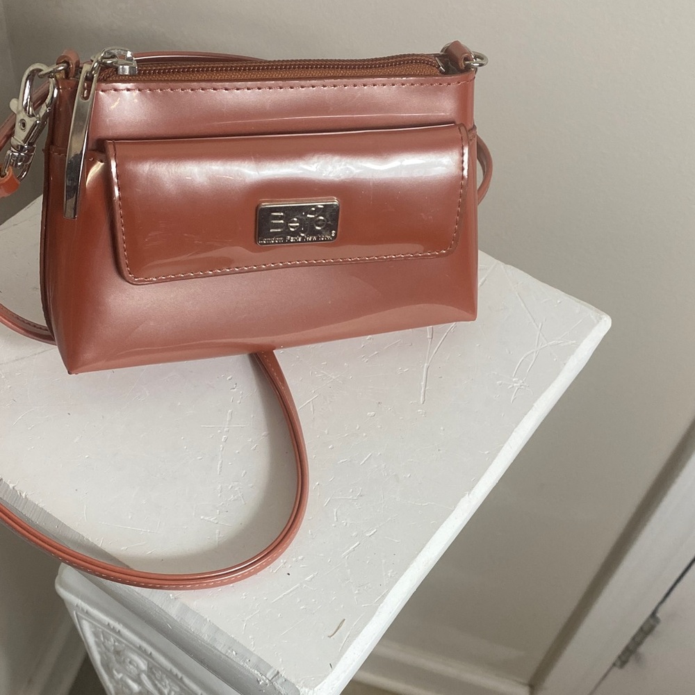 Beijo Shiny Coral Crossbody Bag